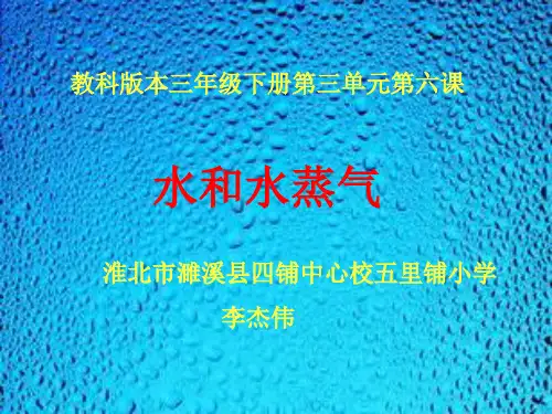 教育科学出版社小学科学三年级下册 水和水蒸气 名师教学PPT课件
