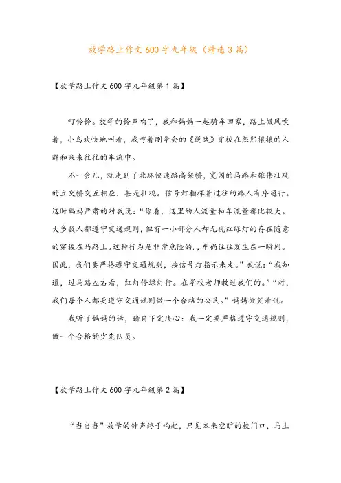 放学路上作文600字九年级(精选3篇)