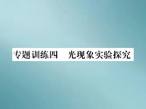 第四章专题训练四 光现象实验探究—2020秋沪科版八年级物理上册课堂作业课件