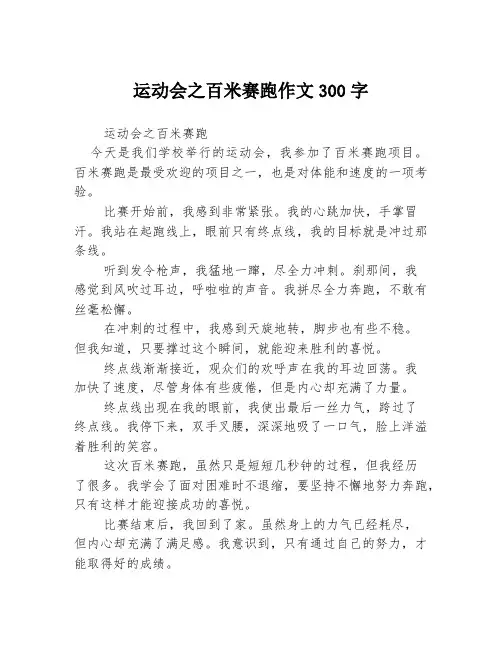 运动会之百米赛跑作文300字