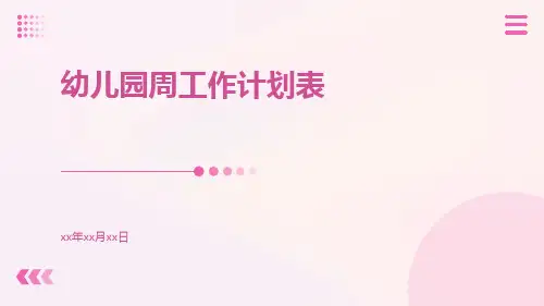 幼儿园周工作计划表PPT