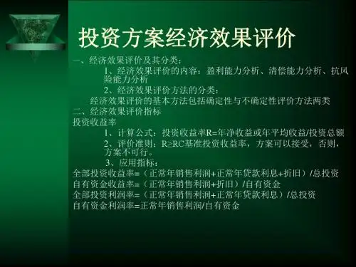 投资方案经济效果评价(ppt 10)