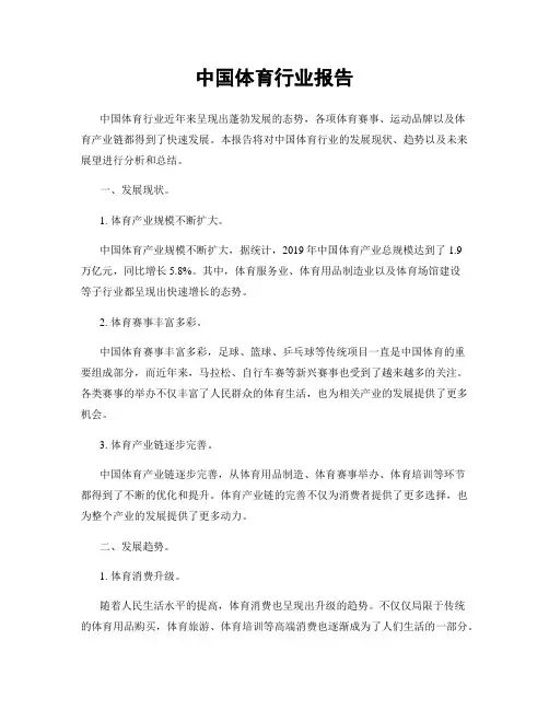 中国体育行业报告