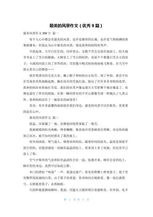 最美的风景作文(优秀9篇)