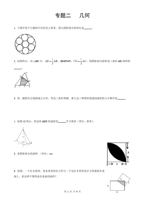 小升初分班训练专题2 几何(学生版)
