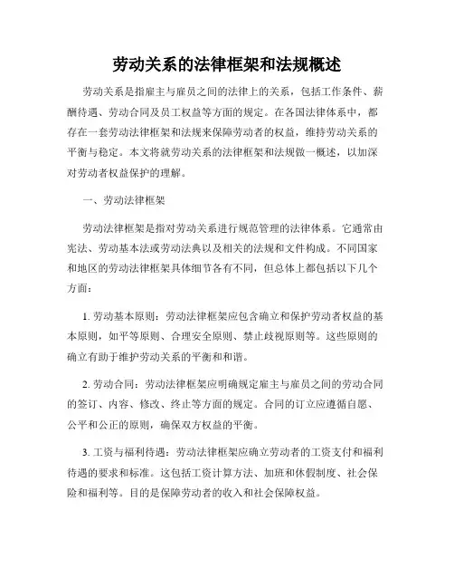 劳动关系的法律框架和法规概述