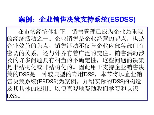 案例：企业销售决策支持系统