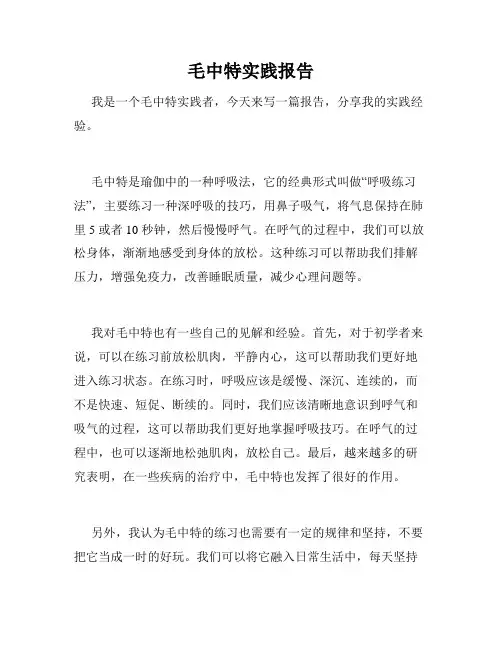 毛中特实践报告