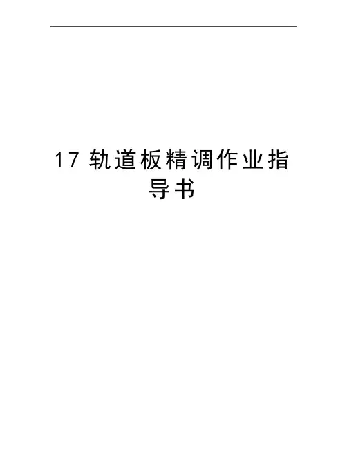 最新17轨道板精调作业指导书