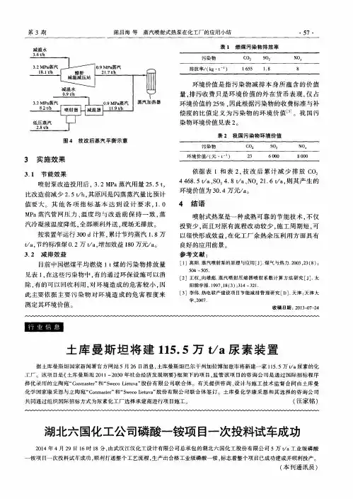 湖北六国化工公司磷酸一铵项目一次投料试车成功