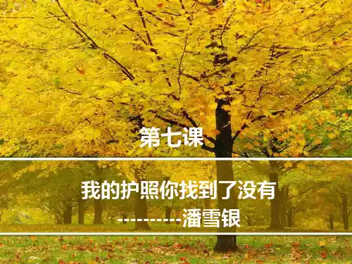 汉语教程第二册上第七课-我的护照你找到了没有？