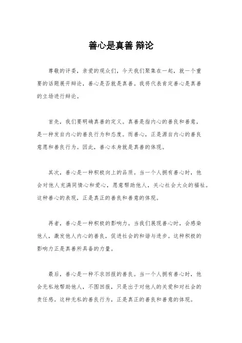 善心是真善 辩论
