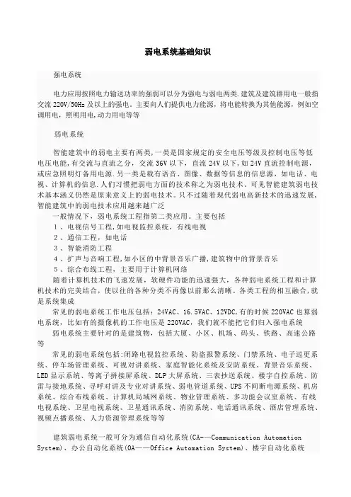 弱电系统基础知识