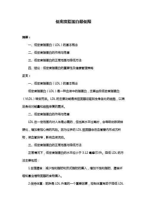 低密度脂蛋白最低限