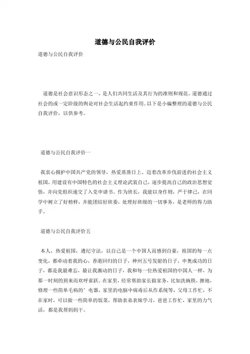 道德与公民自我评价
