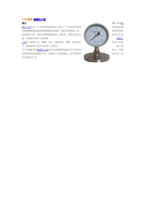 隔膜压力表