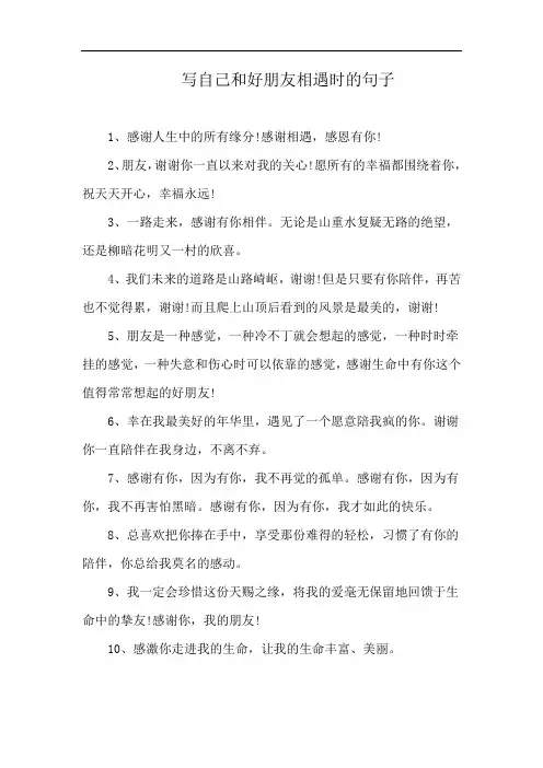 写自己和好朋友相遇时的句子