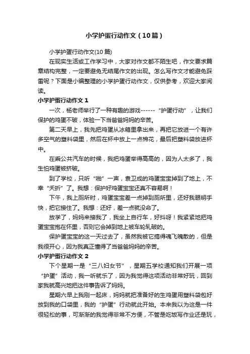 小学护蛋行动作文（10篇）