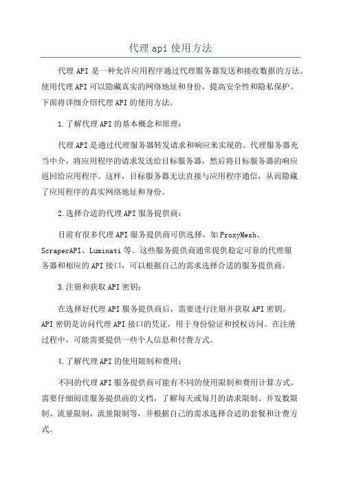代理api使用方法