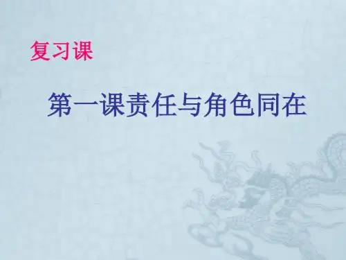九年级政治第一课复习课件人教版