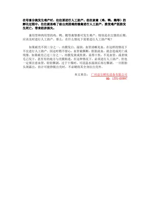 鸡孵化过程中存在一些什么问题