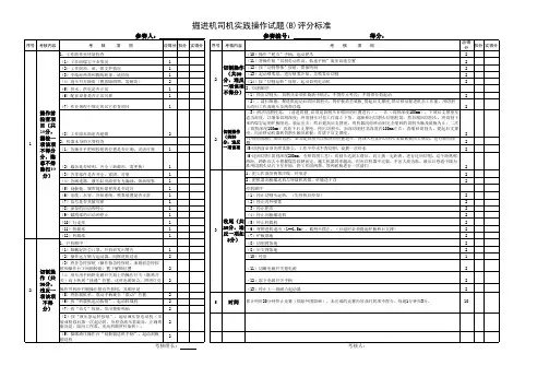 掘进机司机实践操作试题(B)评分标准