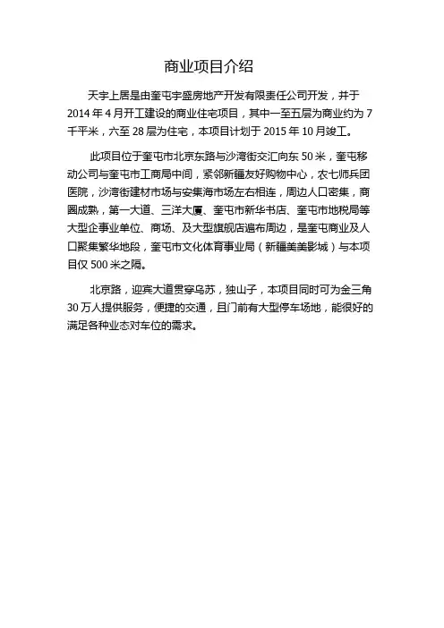 商业项目介绍