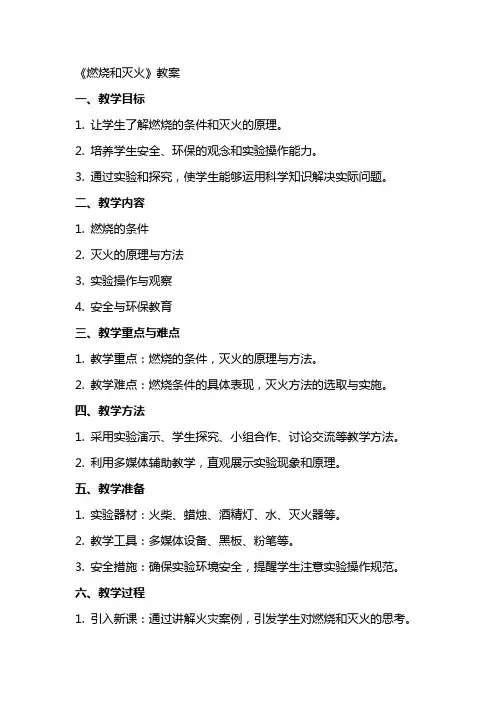 《燃烧和灭火》教案
