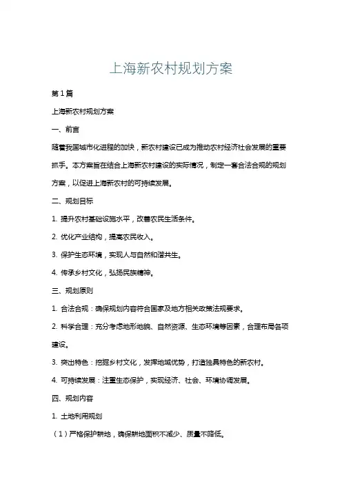 上海新农村规划方案
