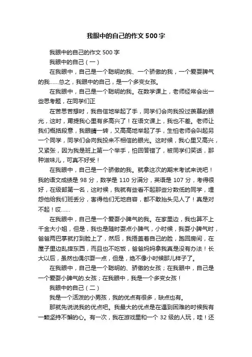 我眼中的自己的作文500字