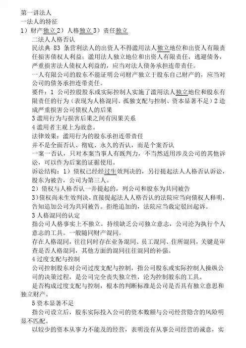 法考主观题民法必背知识点