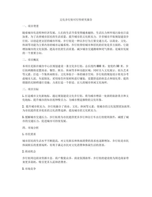 文化步行街可行性研究报告