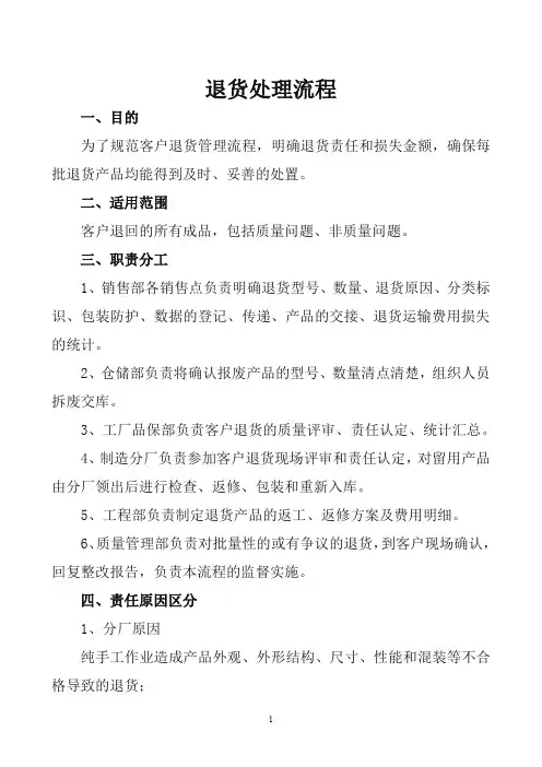 退货处理流程