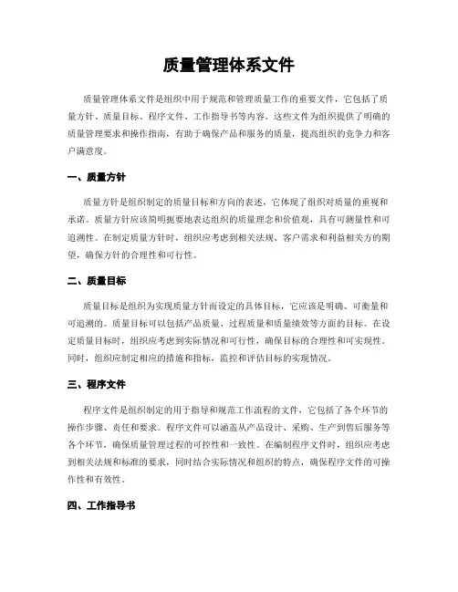 质量管理体系文件