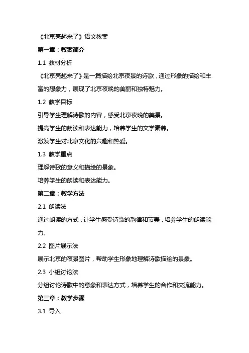 《北京亮起来了》语文教案