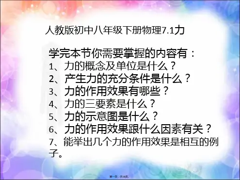人教版八年级物理下册7.1力 课件 18张PPT
