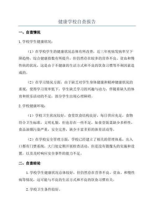 健康学校自查报告