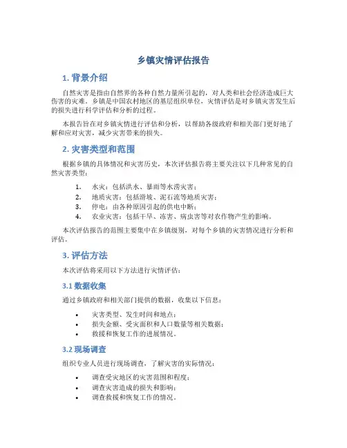 乡镇灾情评估报告