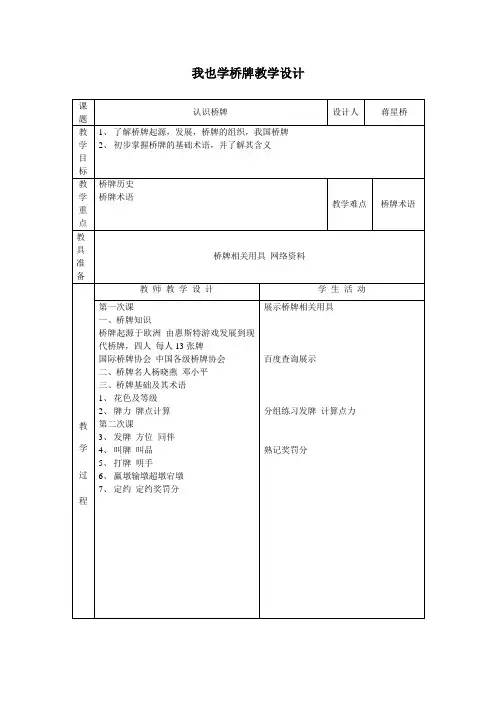 桥牌教案1