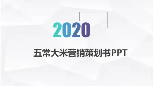 五常大米营销策划书PPT