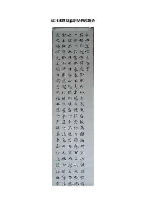 临习褚遂良雁塔圣教序体会