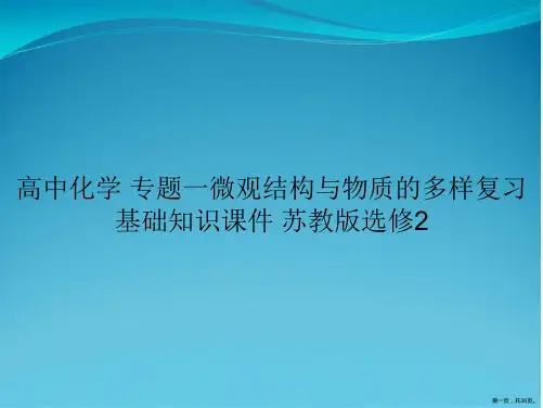 高中化学 专题一微观结构与物质的多样复习基础知识课件 苏教版选修2