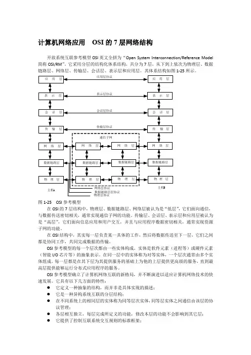 计算机网络应用  OSI的7层网络结构