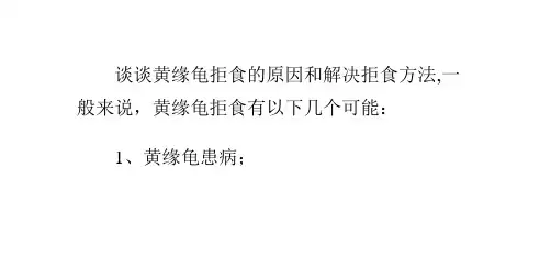 黄缘龟拒食的原因和解决黄缘龟拒食方法