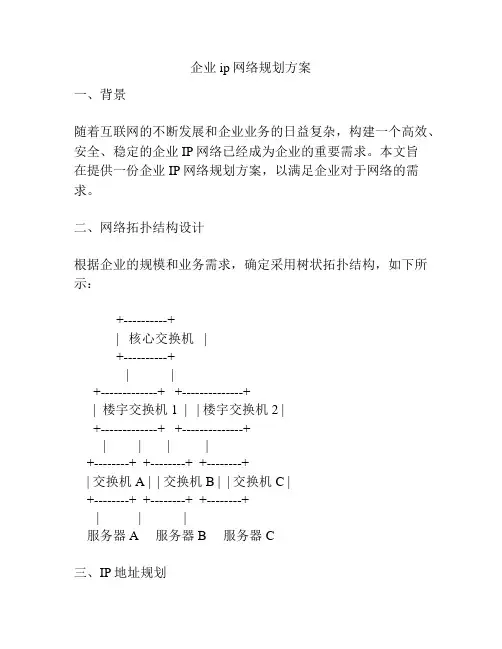 企业ip网络规划方案