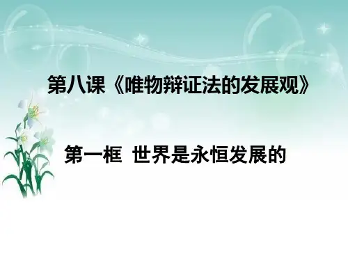 高中政治人教版必修四生活与哲学8.1世界是永恒发展的 课件