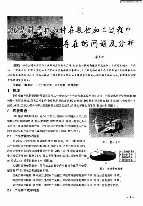 S92尾斜梁机加件在数控加工过程中存在的问题及分析