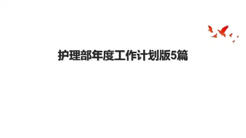 护理部年度工作计划版5篇