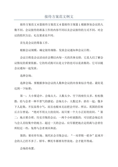 接待方案范文例文