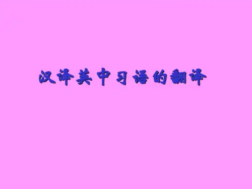 汉译英中习语的翻译.